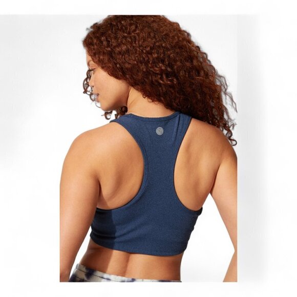Threads 4 Thought Kensi Ribbed Tank Style Sports Bra in Blue, Size Large - Picture 3 of 10
